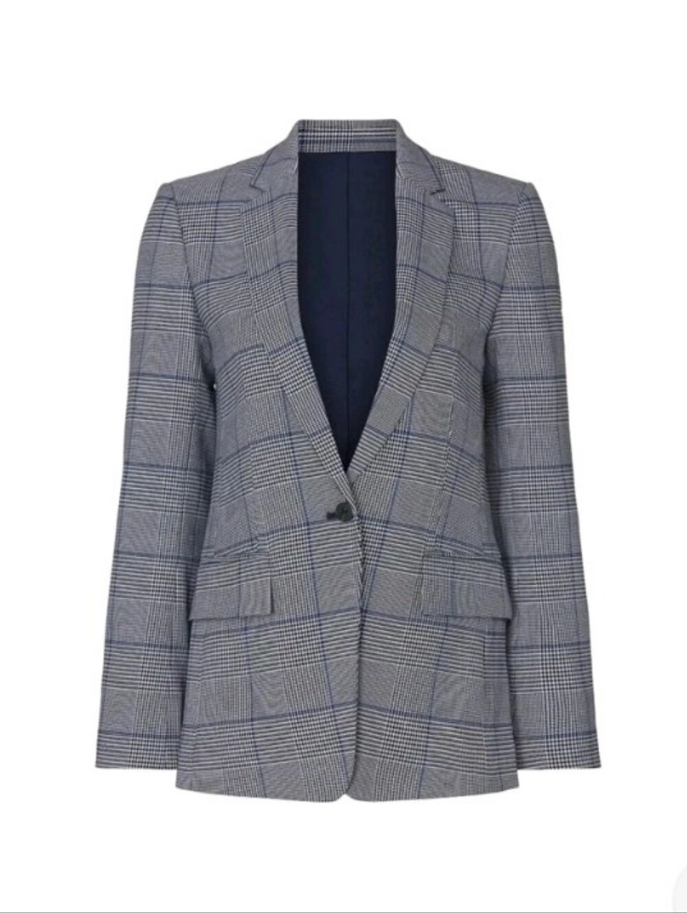 Club Monaco Borrem Navy Gray Plaid Blazer